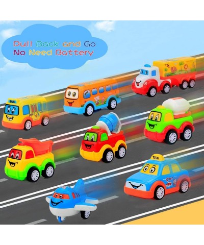 9 pcs Cars Toys for 2 3 4 5 Years Old Toddlers Big Carrier Truck with 8 Small Cartoon Pull Back Cars Colorful Assorted Vehicl...