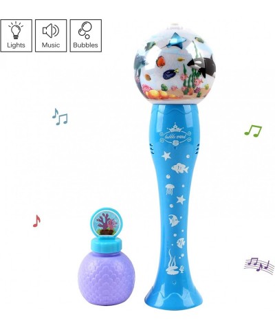 Bubble Blower Ocean Theme Wand Blows Hundreds Per Minute with Light Music Includes Soap Solution Battery Operated Blaster Gun...