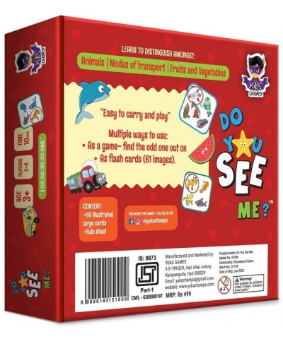 YUKA Champs - DO You See ME? A Fun odd one Out Flash Cards Game Game for 3+ Year Kids I Educational Preschool Tools for Ages ...