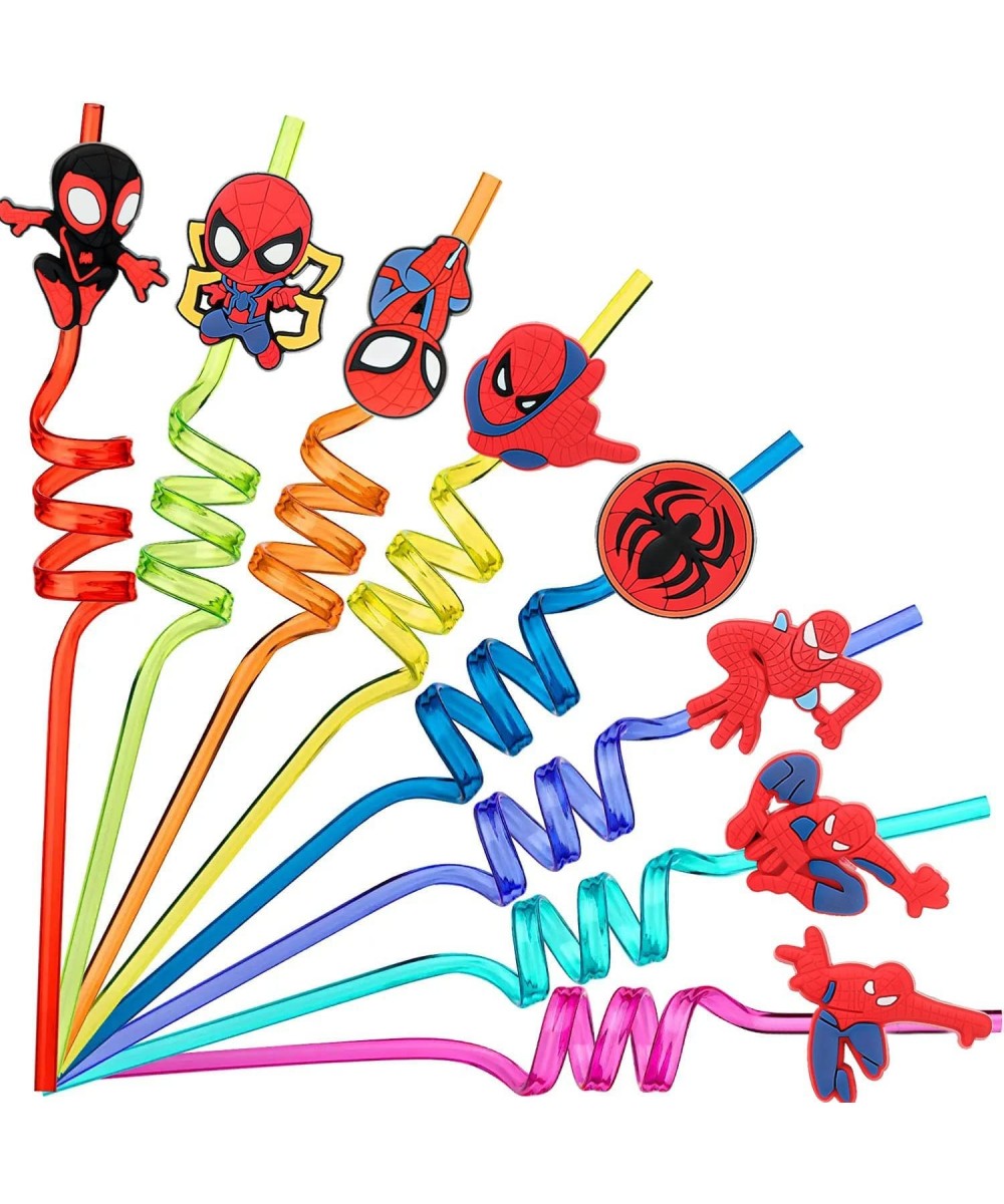 24Pcs Spider Party Favors Reusable Drinking Straws 8 Designs Hero Themed Birthday Party Supplies with 2 Cleaning Brush $38.66...