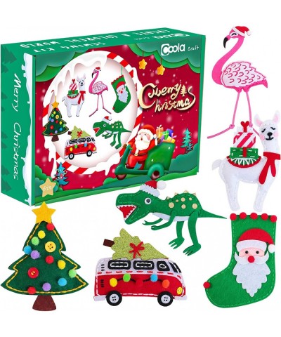 Christmas Craft Kit - Sewing Kit for Kids Toy and Decorations Including 6 Christmas Tree Dinosaur Christmas Sock Car Alpaca F...