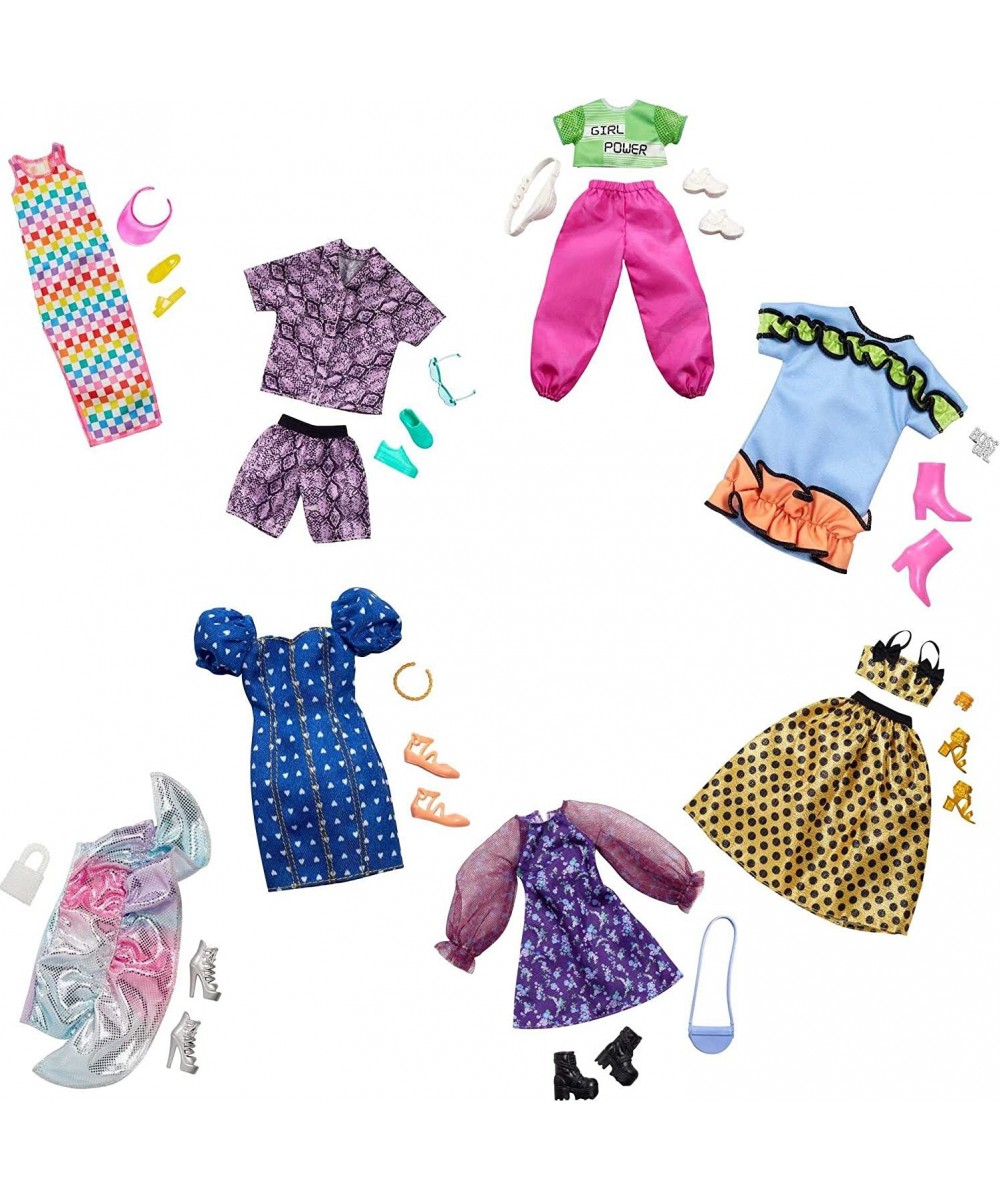 Clothes Multipack with 8 Complete Outfits for Doll 25+ Pieces Include 8 Outfits 8 Pairs of Shoes & 8 Accessories Gift for 3 t...