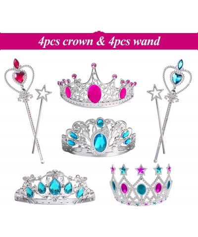 Joinart 60 Pcs Toys Princess Pretend Play Set Girl Jewelry Toys Crown Wand Necklace Bracelet Ring Earring Princess Dress up B...