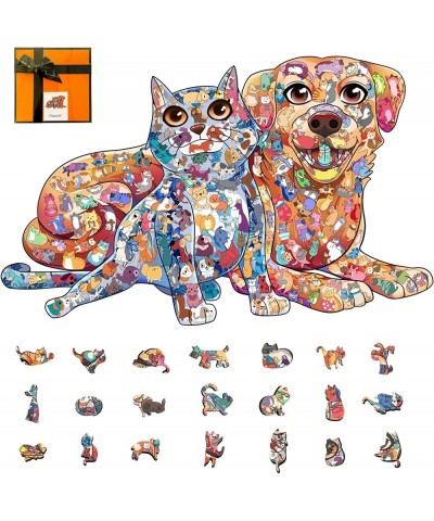 Wooden Jigsaw Puzzles for Adults Kids Unique Cat and Dog Puzzle for Family Friends Fun Game 2021 Best Chrismats Toy Gifts 11....