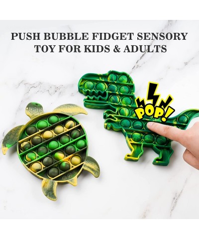 2PCS Silicone Push Pop Bubble Fidget Sensory Toys Camo Animal Stress Reducer Anxiety Relief Bubble Popper Fidget Toy Squeeze ...