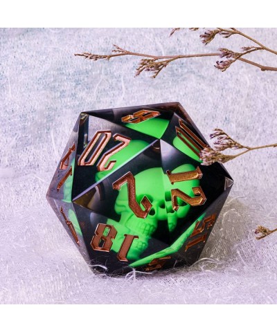 Large D20 Dice 55mm with Sharp Edges and Skull Inclusitions D&D 20 Sided Dice Handmade Dice DND Giant D20 for Dungeons and Dr...