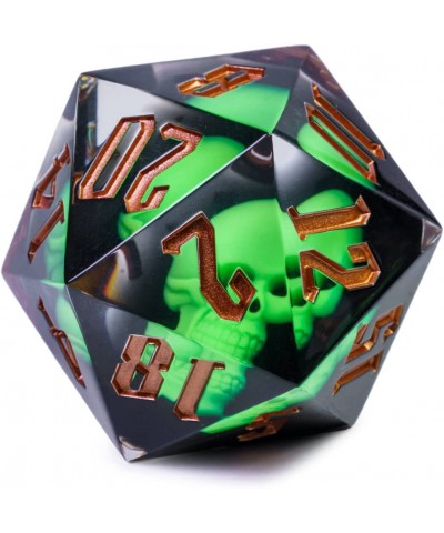 Large D20 Dice 55mm with Sharp Edges and Skull Inclusitions D&D 20 Sided Dice Handmade Dice DND Giant D20 for Dungeons and Dr...