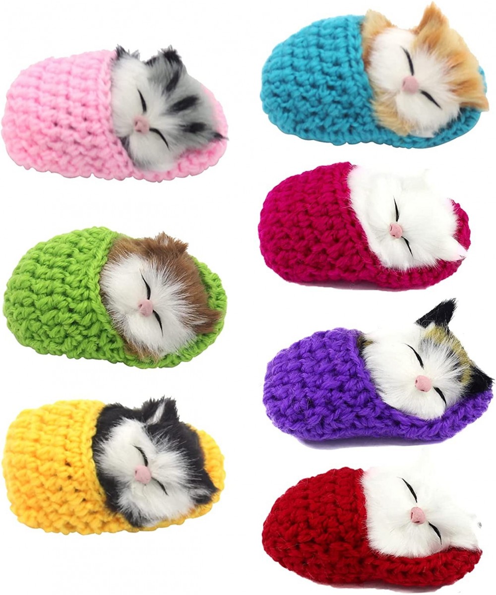 7Pcs Sleeping Cat in Slipper Doll Toy Mini Kitten in Shoe with Meows Sounds Decor Hand Toy Gift for Kids Boys Girls $34.98 Dolls