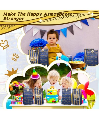 30 Pcs Prince Party Favors Candy Bags with Stickers Blue Prince Goodie Gift Treat Bags Prince Party Bags for Boys Prince Gift...