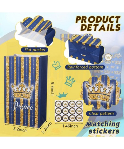 30 Pcs Prince Party Favors Candy Bags with Stickers Blue Prince Goodie Gift Treat Bags Prince Party Bags for Boys Prince Gift...