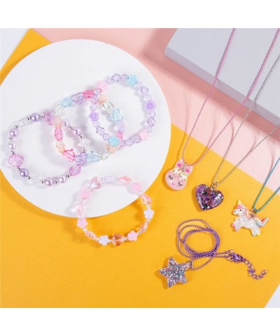 BB-GG BGSHEMNI 8 Pcs Girls Necklaces and Bracelets Set with Unicorn Star Heart Toddler Jewelry Gift Toy Party Favors Dress up...