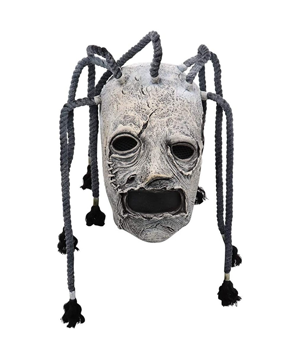 Halloween Slipknot Mask with Long Hair Braid Scary Knot Rope Mask Full Face Latex Mask Halloween Cosplay Costume Props $32.74...