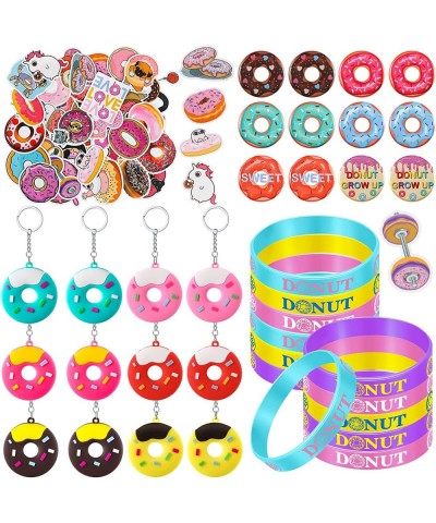 Donut Party Favors Donut Keychain Silicone Wristband Donut Button Badges Pins Cute Food Vinyl Doughnut Decals Stickers Sweet ...