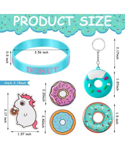 Donut Party Favors Donut Keychain Silicone Wristband Donut Button Badges Pins Cute Food Vinyl Doughnut Decals Stickers Sweet ...