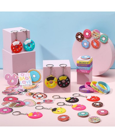 Donut Party Favors Donut Keychain Silicone Wristband Donut Button Badges Pins Cute Food Vinyl Doughnut Decals Stickers Sweet ...