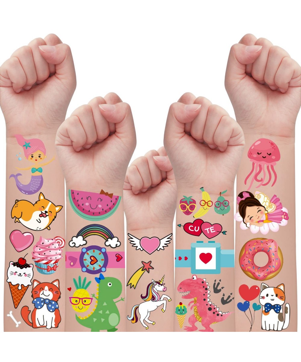 Temporary Tattoos for Kids Girls 275 Mixed Styles Fake Tattoo Stickers with Unicorn/Mermaid/Pink Dinosaur/Donut/Princess Girl...