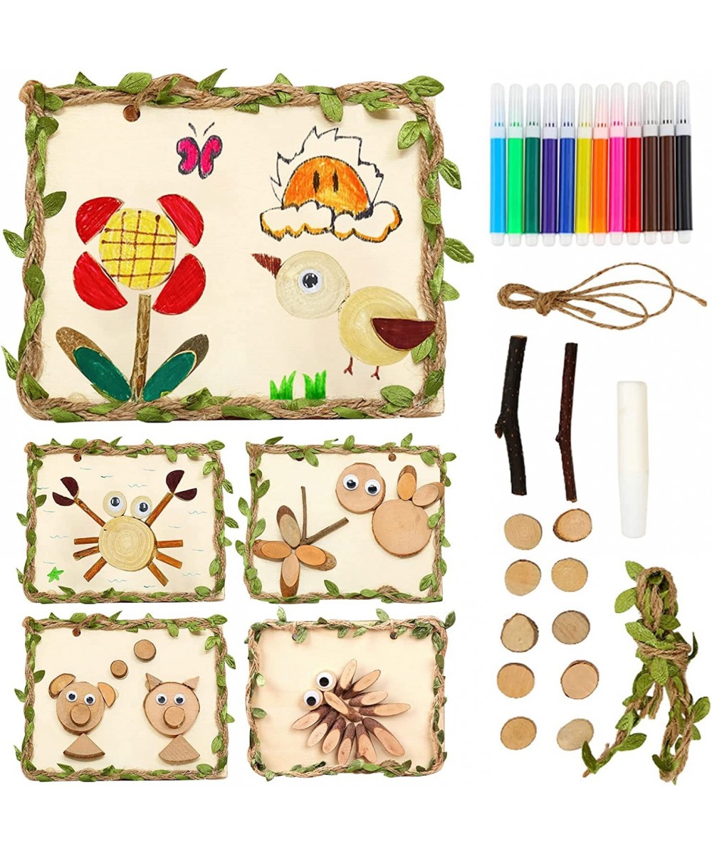 5 Pack Wooden Craft Kits for Kids Kids Craft Kit Bulk DIY Kits for Kids Arts and Crafts for Kids 4-8 Painting Craft Kits for ...