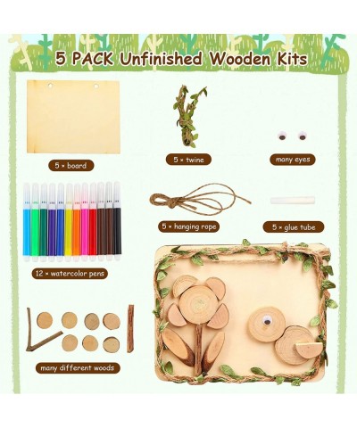 5 Pack Wooden Craft Kits for Kids Kids Craft Kit Bulk DIY Kits for Kids Arts and Crafts for Kids 4-8 Painting Craft Kits for ...