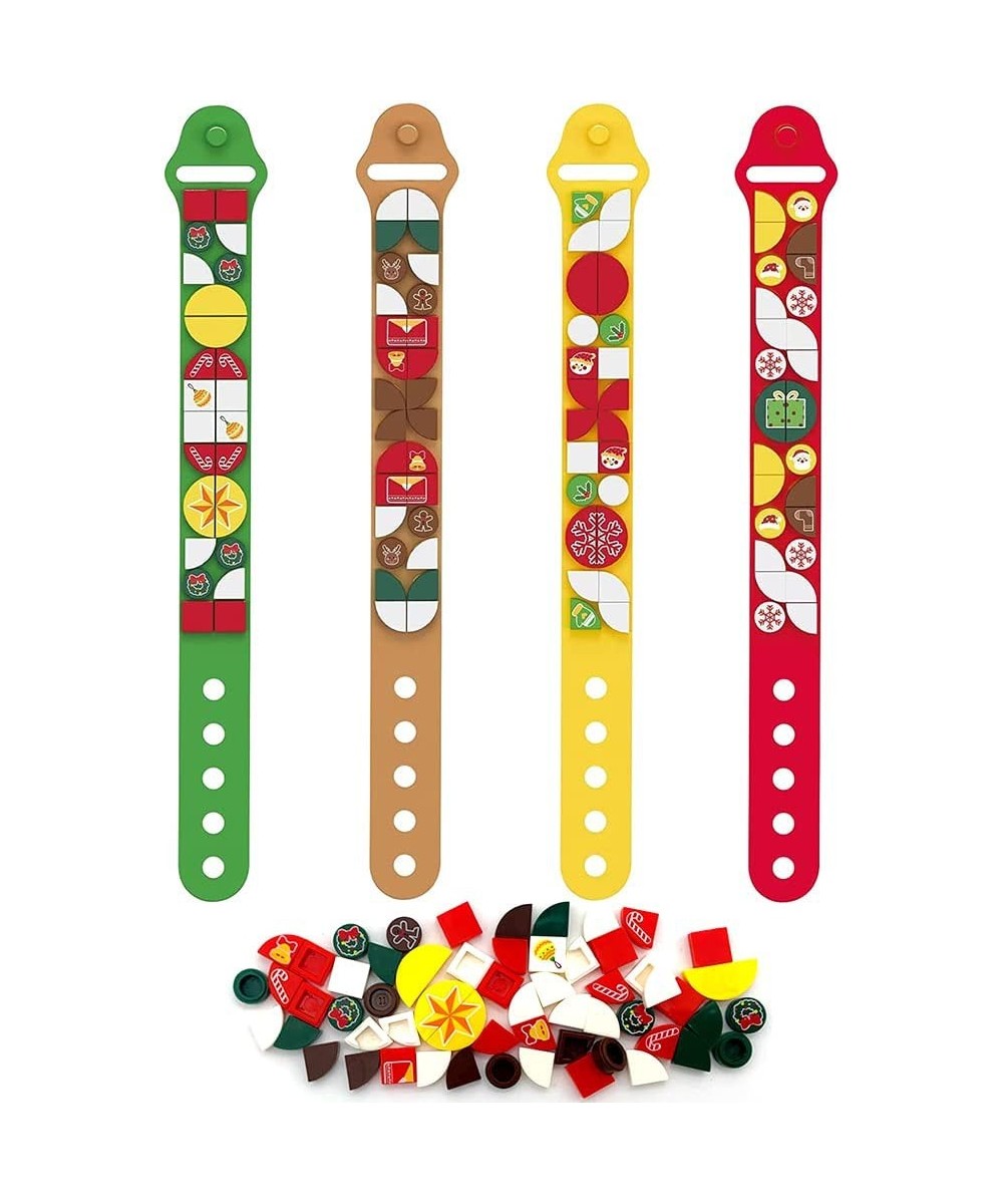 Christmas Dots Bracelets 4PCS Building Blocks Bracelets DIY Creative Craft Bracelet Making Kit for Kids Friendship Bracelets ...