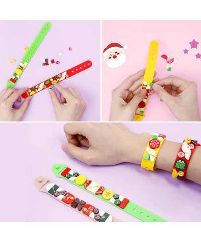 Christmas Dots Bracelets 4PCS Building Blocks Bracelets DIY Creative Craft Bracelet Making Kit for Kids Friendship Bracelets ...