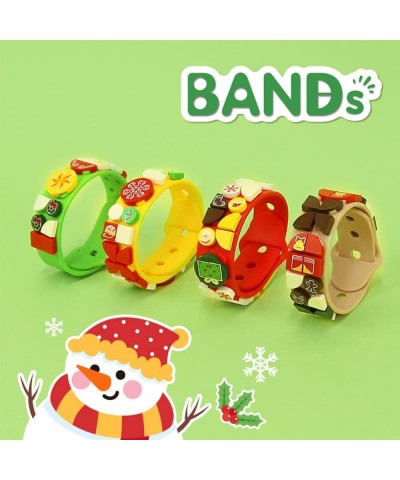 Christmas Dots Bracelets 4PCS Building Blocks Bracelets DIY Creative Craft Bracelet Making Kit for Kids Friendship Bracelets ...