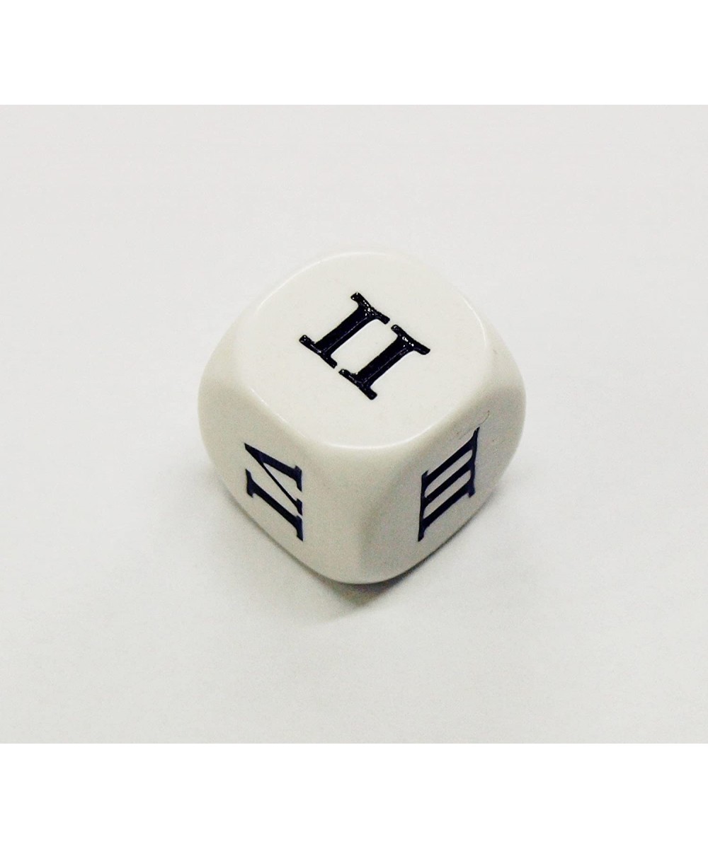 Set of 6 Roman Numerals I-VI (1-6) 16mm Six-Sided Dice- White with Black Numbers $16.58 Game Accessories