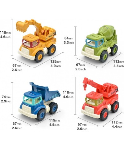 Car Toys for Boy Construction Toy Trucks for Toddlers Including Dump/ Excavator/ Mixer/ Crane Christmas Birthday Gifts for Bo...