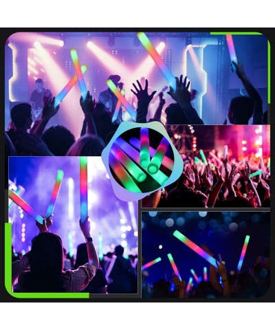 50 PCS Foam Glow Sticks with 3 Modes Colorful Flashing LED Light Stick Gift Comes with 12 Glowing Stickers Glow Sticks Party ...