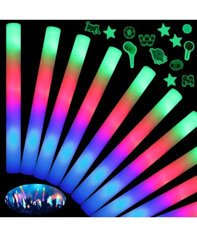 50 PCS Foam Glow Sticks with 3 Modes Colorful Flashing LED Light Stick Gift Comes with 12 Glowing Stickers Glow Sticks Party ...