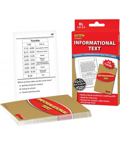 Reading Comprehension Practice Cards Informational Text Red Level (EP63437) Medium $22.18 Educational Flash Cards