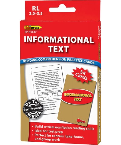 Reading Comprehension Practice Cards Informational Text Red Level (EP63437) Medium $22.18 Educational Flash Cards