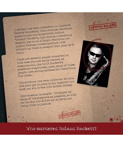 Unsolved Murder Mystery Game - Cold Case File Investigation - Detective Clues / Evidence - Solve The Crime - Individuals Date...