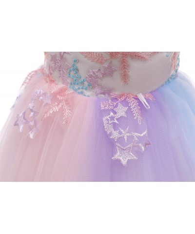 Christmas Girls Flower Dress Lace Rainbow Tulle 3D Embroidery Beading Princess Pageant Wedding Party Dresses $61.16 Kids' Cos...