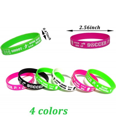 24 PCS Soccer Motivational Silicone Wristbands Bracelets Bulk for Baby Shower/Events/Carnival/Birthday Party Favors Supplies ...