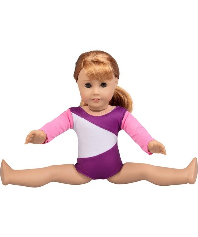 Gymnastics Doll Outfit for 18" Dolls (4 Piece Set) - Sports Premium Costume Handmade Clothes Include Leotard Warm-Up Pants & ...