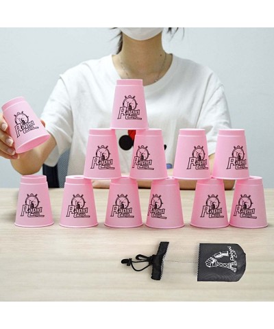 12 Pack Stacking Cups M Size Quick Stack Cups Set Speed Training Game for Travel Party Challenge Competition Pink $24.02 Stac...