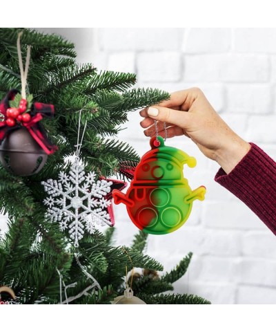 24 Pcs Mini Pop Fidget Toy Pack Christmas Ornaments Simple Bubble Poping Keychain Anxiety Stress Relief Sensory Hand Squeeze ...