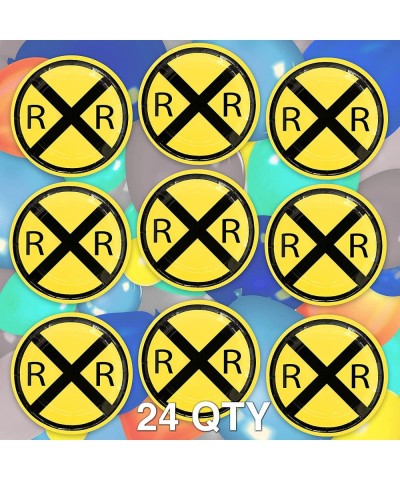 Railroad 7" Party Plates (24 pack) 24 Round Dessert Plates Great for Train Themed Events Kid's Birthday Party Train Collector...