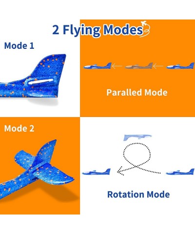 2 Pack Airplane LED Light＆Eagle Airplane.17.5" Large Throwing Foam Plane 2 Flight Mode Glider Plane Flying Toy for Kids Gifts...