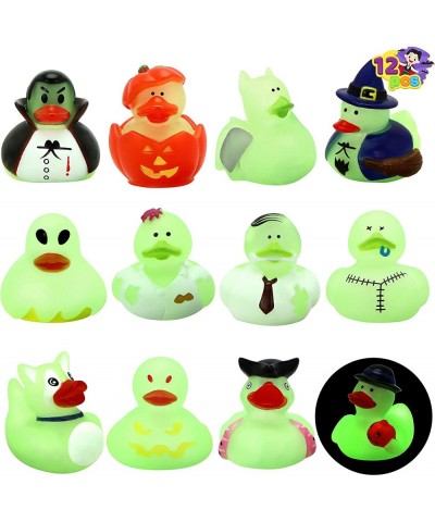 JOYIN 12 Pcs Glow-in-The-Dark Halloween Bath Rubber Duckies Trick or Treat Giveaways Halloween Themed Gifts Rubber Ducky Squi...