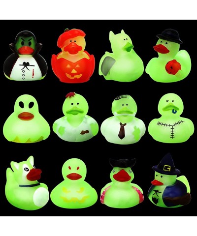 JOYIN 12 Pcs Glow-in-The-Dark Halloween Bath Rubber Duckies Trick or Treat Giveaways Halloween Themed Gifts Rubber Ducky Squi...