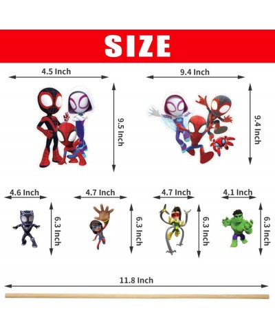 Spidey and His Amazing Friends Party Supplies 24PCS Centerpieces Decorations Stick Table Toppers Spidey Theme Party Decor for...