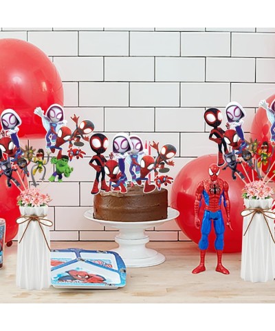 Spidey and His Amazing Friends Party Supplies 24PCS Centerpieces Decorations Stick Table Toppers Spidey Theme Party Decor for...