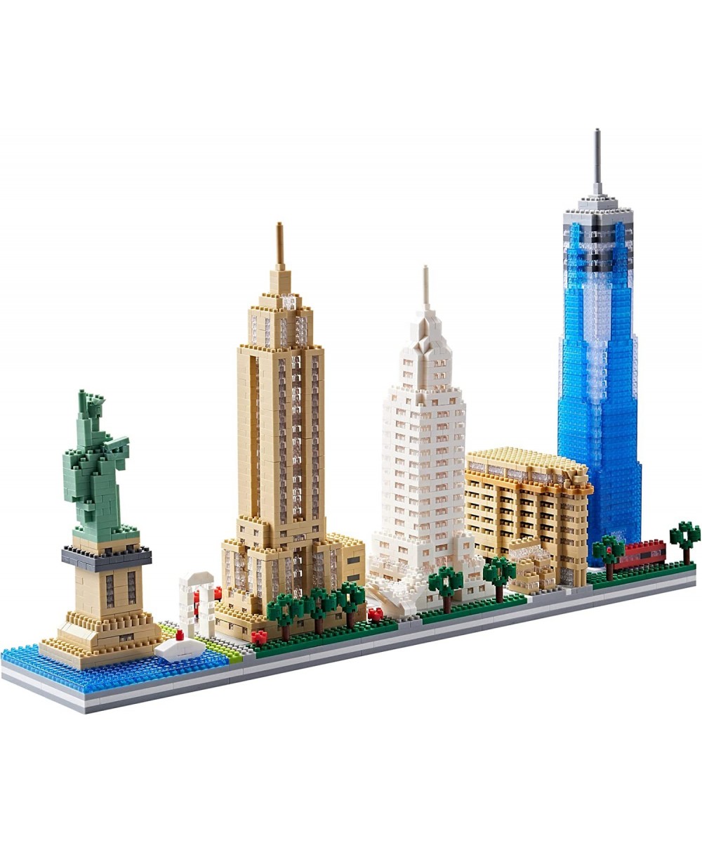 YUJNS Architecture Skyline Collection Sets for Adults New York Micro Blocks: The Statue of Liberty Empire State Building Stat...