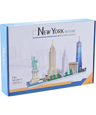 YUJNS Architecture Skyline Collection Sets for Adults New York Micro Blocks: The Statue of Liberty Empire State Building Stat...