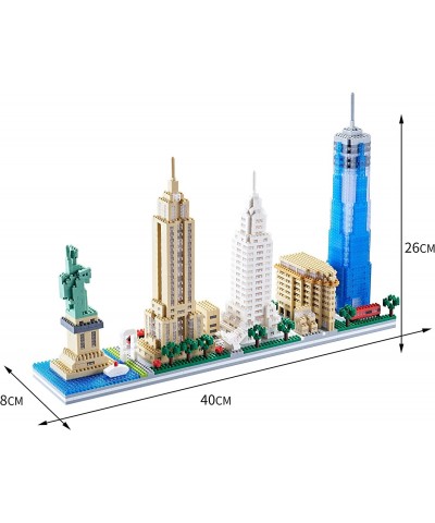 YUJNS Architecture Skyline Collection Sets for Adults New York Micro Blocks: The Statue of Liberty Empire State Building Stat...