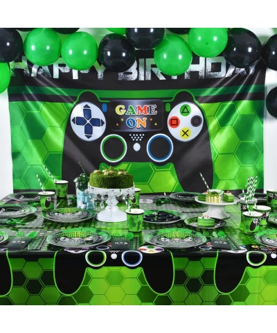 Video Game Table Covers - 4 Pack 108'' x 54'' Disposable Printed Plastic Tablecloth Party Supplies for Kids Player Geek Game ...