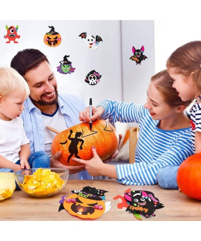 18pcs Halloween EVA Foam Craft Stickers Kits Halloween Theme Character Shape Self Adhesive Stickers Halloween Party Decoratio...