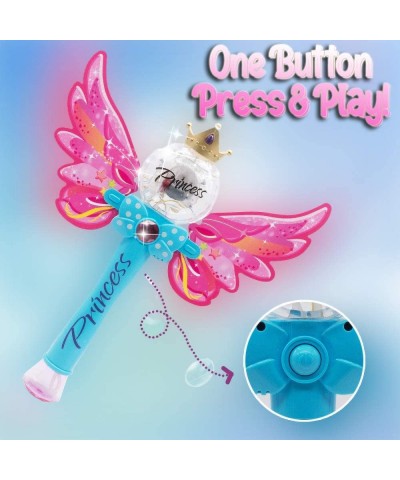 Fairy Princess Bubble Wand Blower | Kids Magic Light Up Toy Automatic Handheld Bubble Machine Blowing Play Set with Solution ...