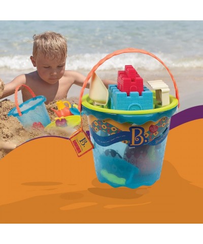 B. Toys – Shore Thing – Large Beach Playset – Large Bucket Set (Sea Blue) with 11 Funky Sand Toys for Kids – Phthalates Free ...